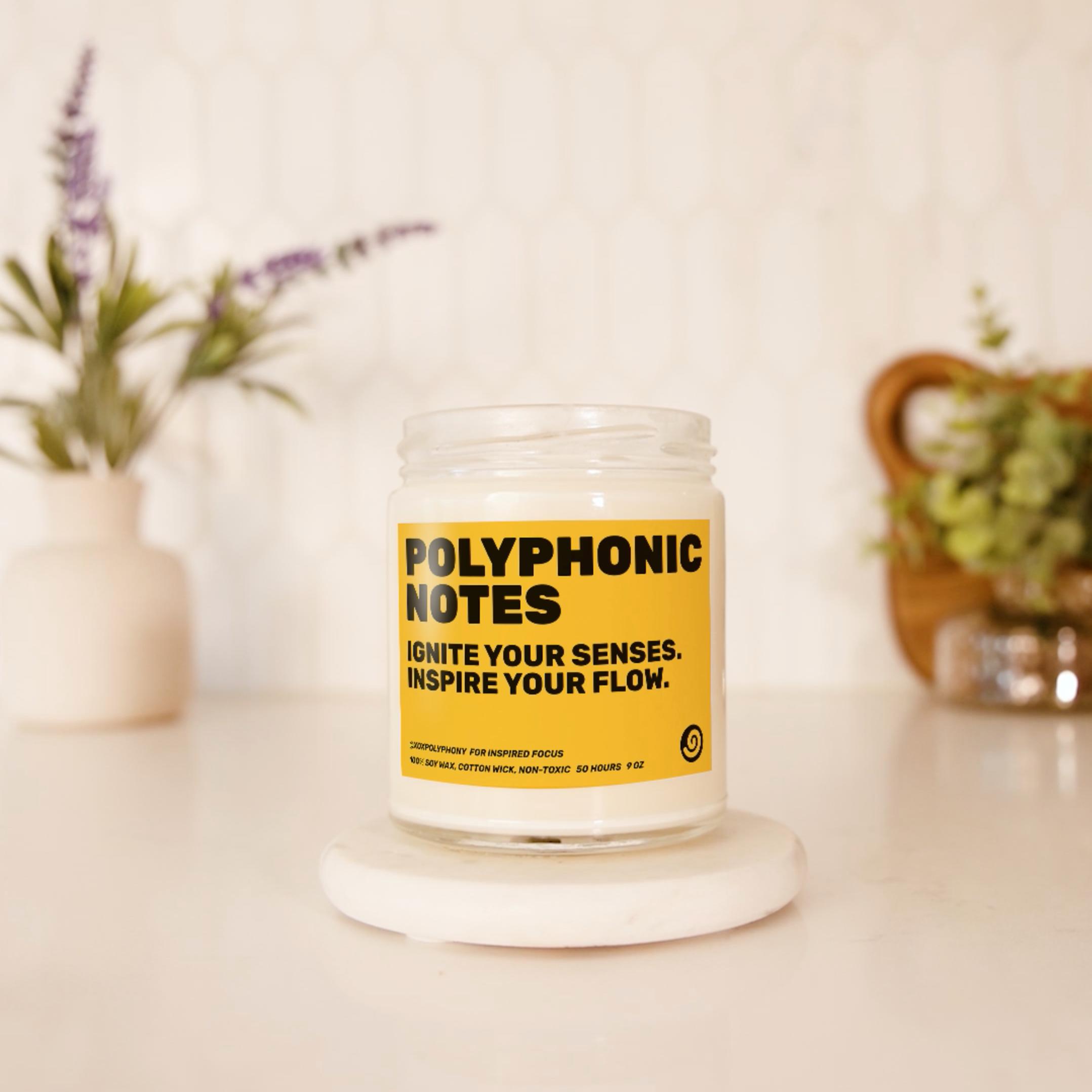Polyphonic Notes candle